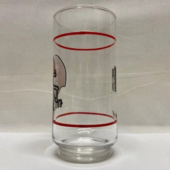 Vintage 49ers NFL x Mobil Oil Promo Drink Glass 16 oz San Francisco 1980's Cup - Picture 3 of 7